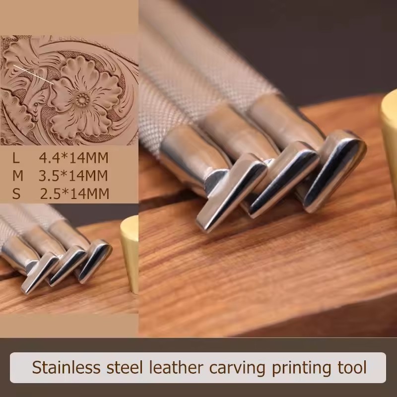 Leather Stamp Set - Thumbprint Arabesque Stamp Set S2.5x14mm/M3.5x14mm/L4.4x14mm -