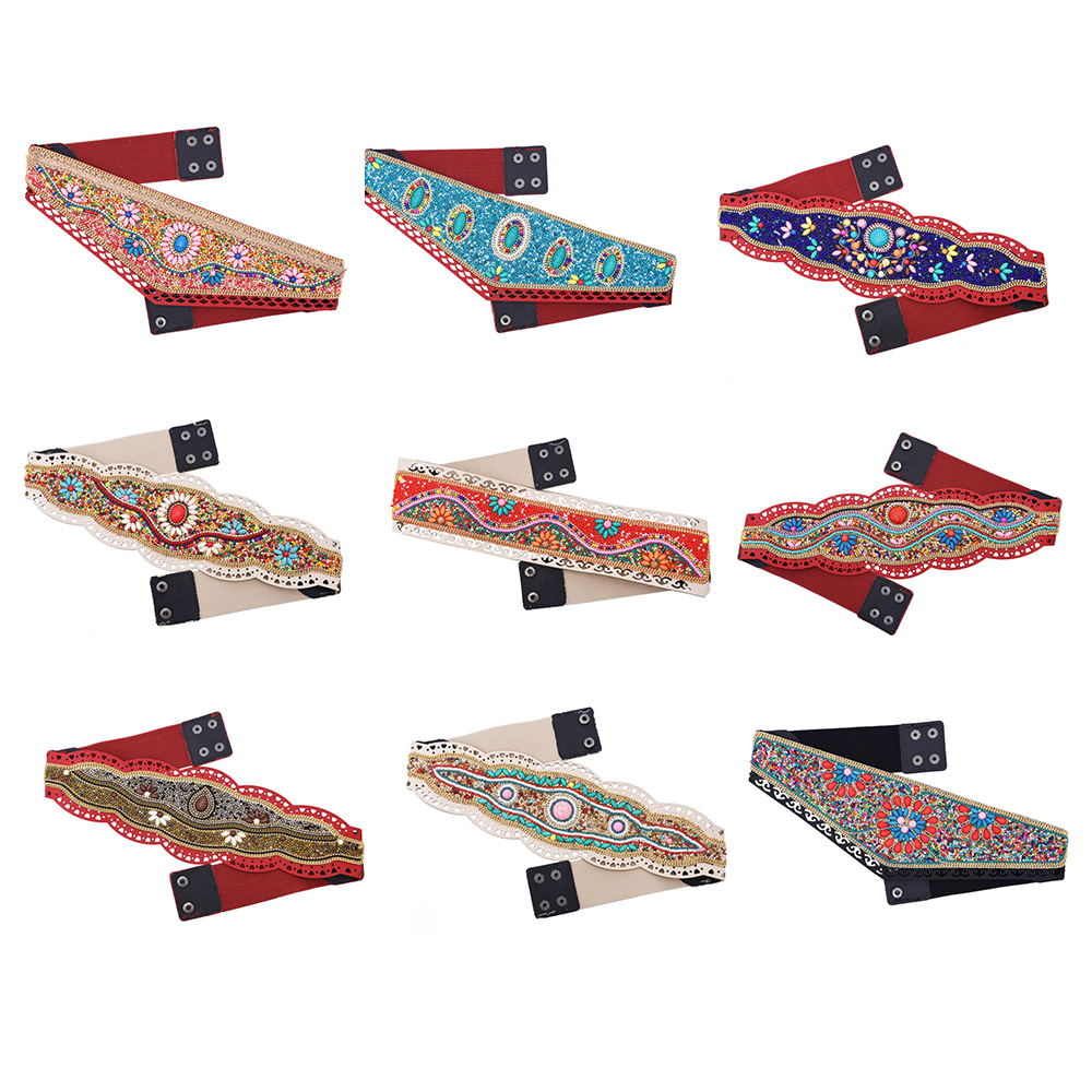 Leatherwork Jewelry - Colorful Rice Beads Waist Belt For