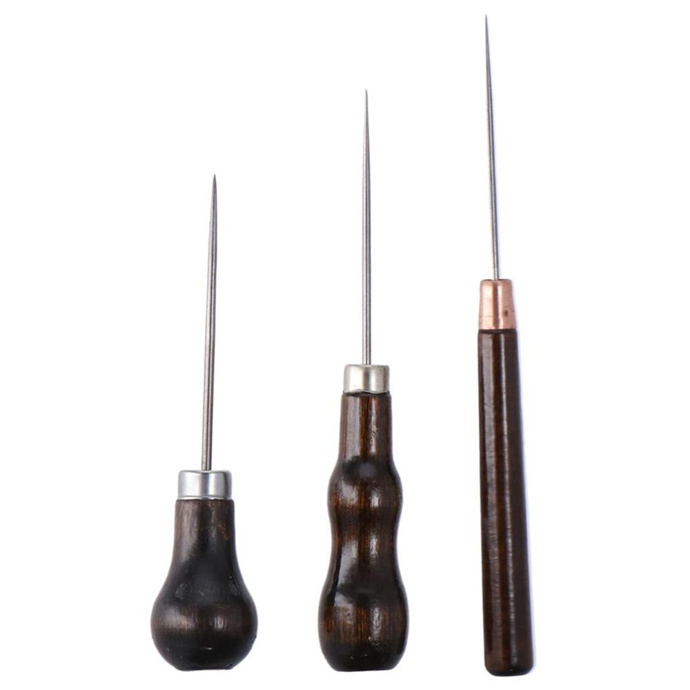 3Pcs Wooden Handle Scratch Awl - Leatherwork Punch recension och pris