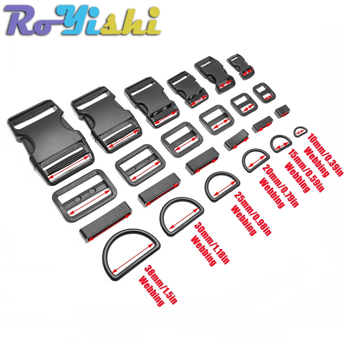 1-10 Set Plastic Side Release  - Belt Buckle Blank recension och pris