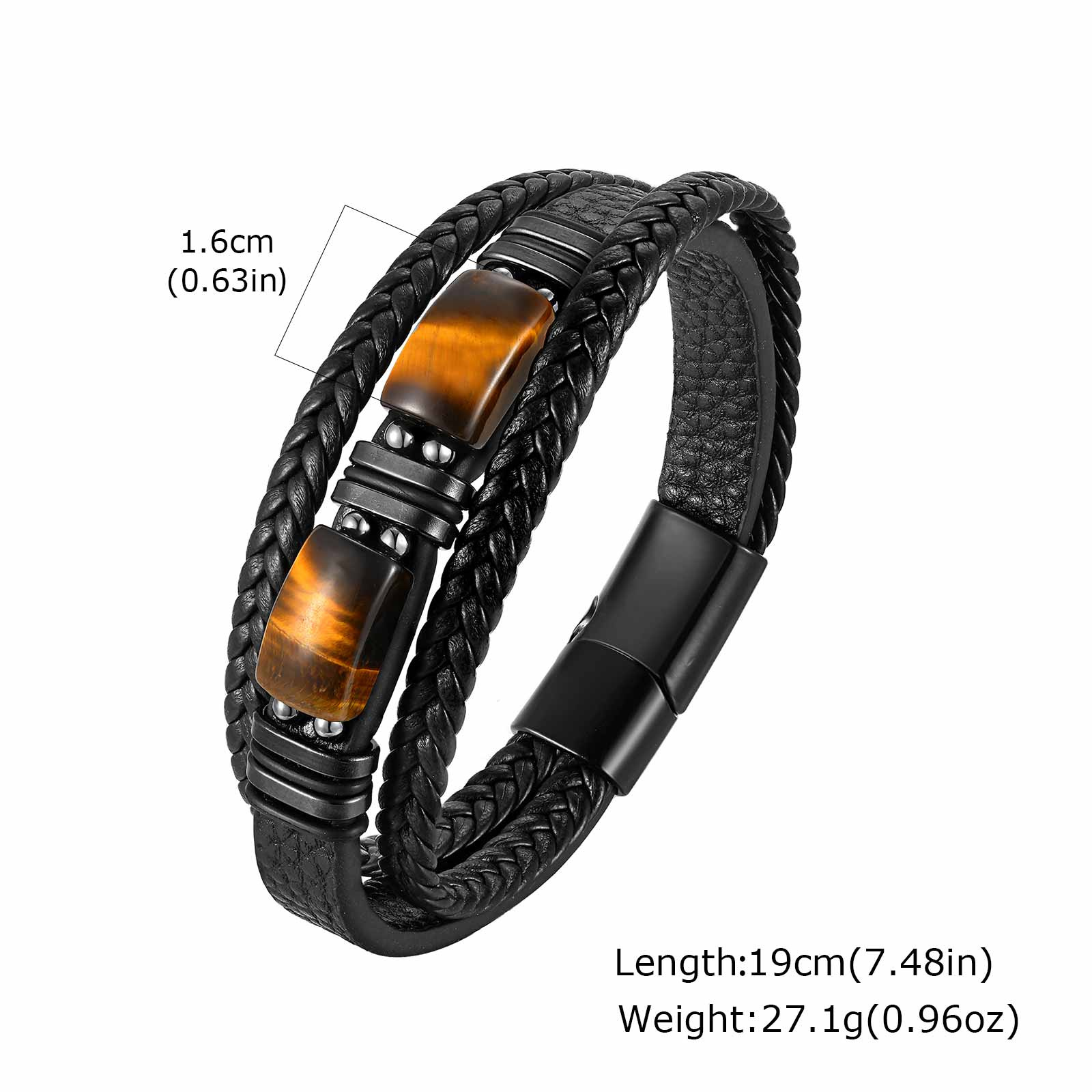 Men Braided Leather Bangle Tig - Leatherwork Jewelry recension och pris