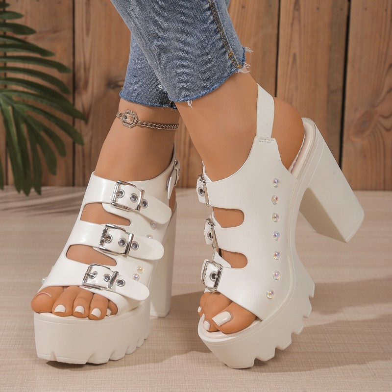 Super High Heel Sandals Summer - Belt Buckle Blank recension och pris