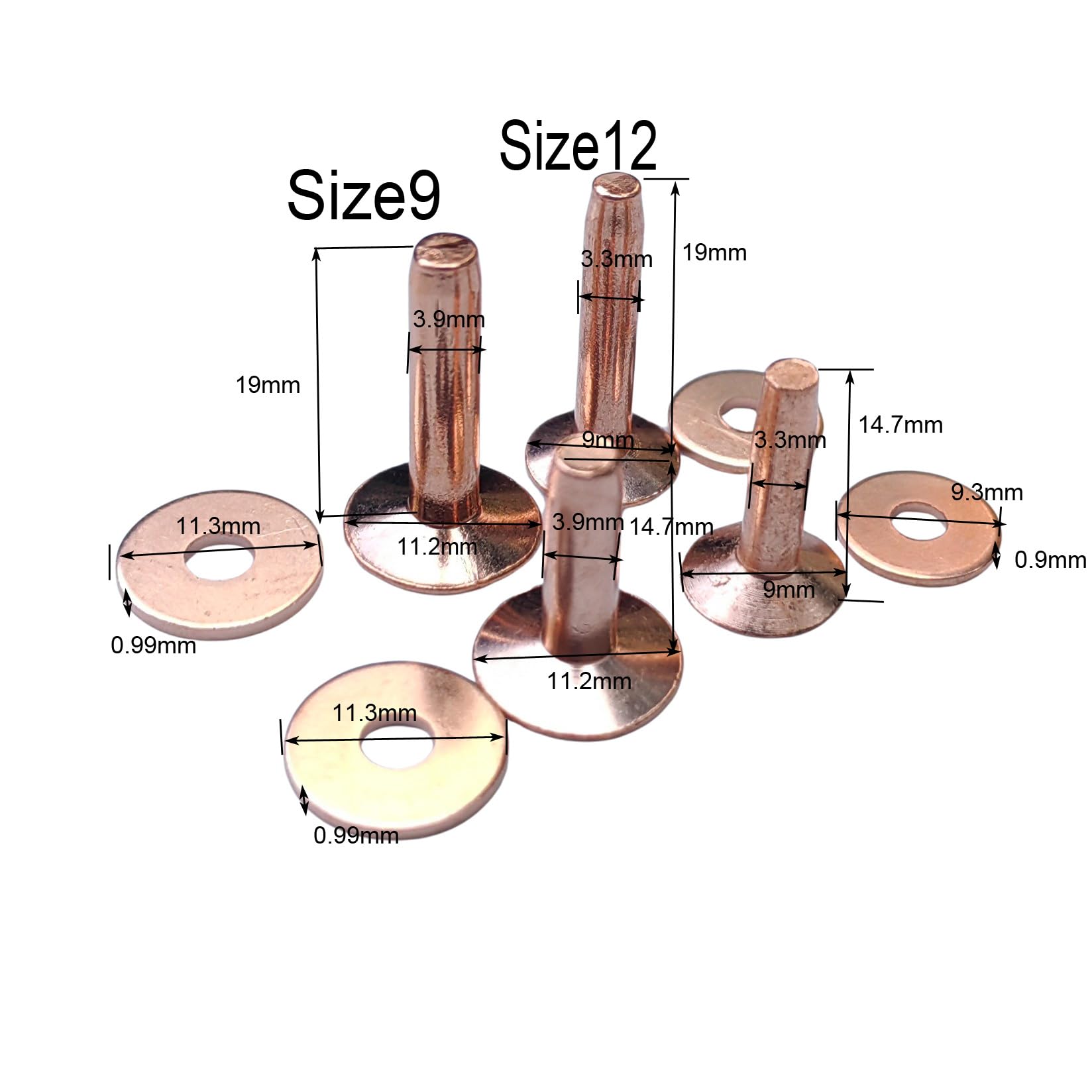 Copper Rivets and Burrs  #9 an - Leatherwork Punch recension och pris