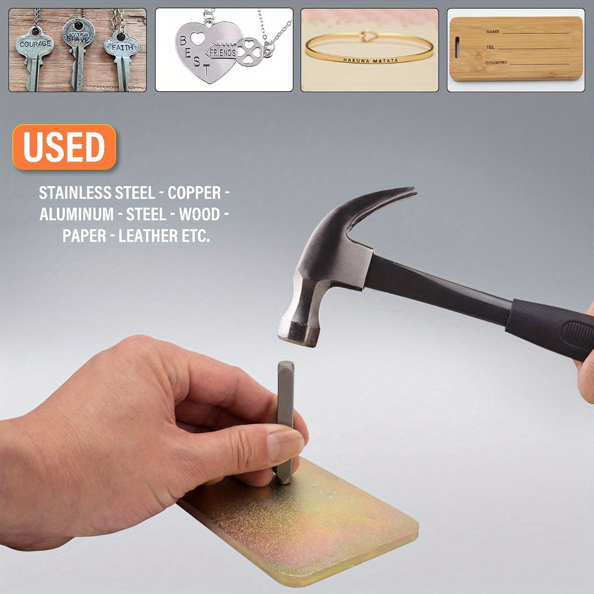 36pcs Metal Letter Punch Set 3 - Leather Stamp Set recension och pris