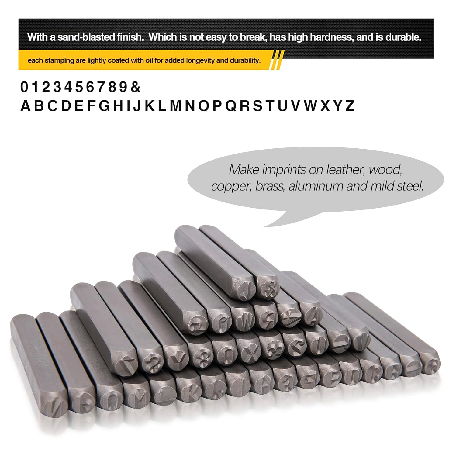 36pcs Metal Letter Punch Set 3 - Leather Stamp Set recension och pris