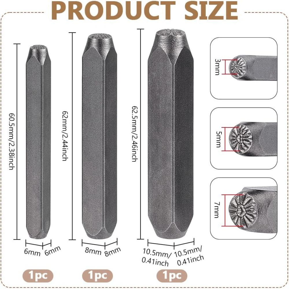 3Pcs Metal Punch Stamp Heart M - Leatherwork Jewelry recension och pris