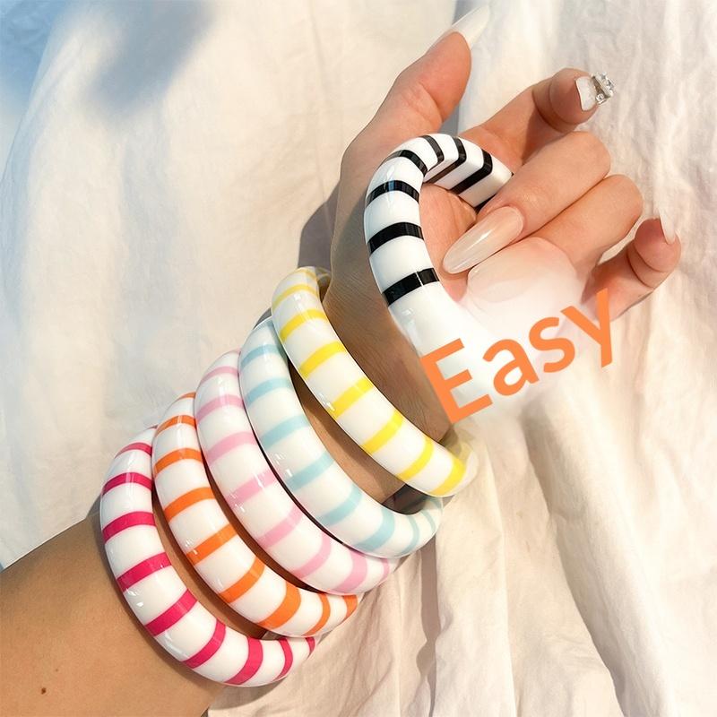 Color Block Resin Cuff Bracele - Leatherwork Jewelry recension och pris