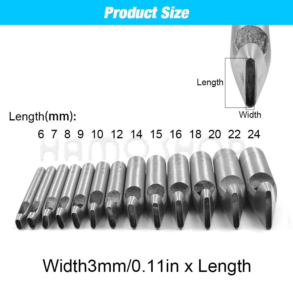 2mm/3mm Width Leather Oval Sha - Leatherwork Punch recension och pris